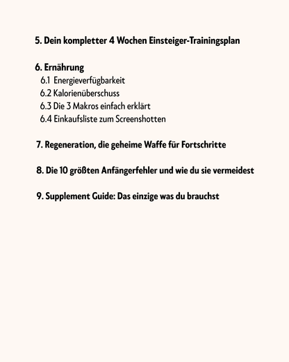 Kraft und Muskelaufbau ANFÄNGER-GUIDE